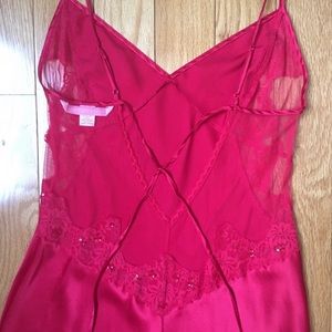 Victoria secret vintage red lace & satin nightgown